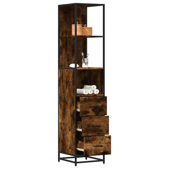 vidaXL Dulap Coloană Pentru Baie Pardoseală M35xA37,5xÎ166cm Maro