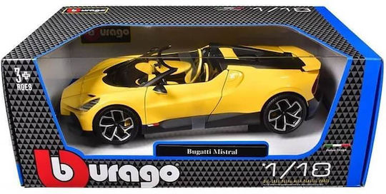 Bburago Toy Car Bugatti Mistral - Yellow for 3++ Years