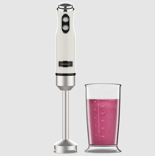 Cecotec 1200MAX Retro Blender De Mână Cu Tijă Din Inox 1200W Bej