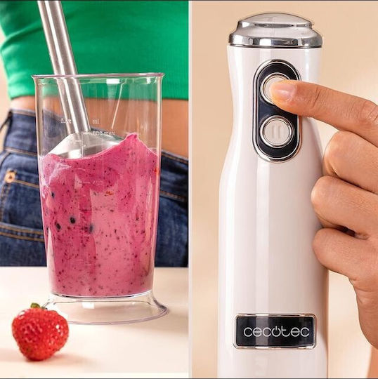 Cecotec 1200MAX Retro Blender De Mână Cu Tijă Din Inox 1200W Bej