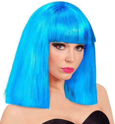 Showgirl Cleopatra Carnival Wig Straight Blue