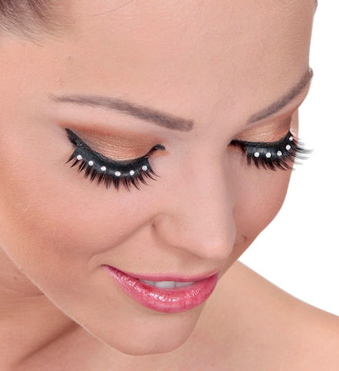 Eyelashes Stras Karneval Wimpern Schwarze 2Stück