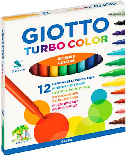 Giotto Turbo Drawing Markers 2.8mm Thin Set 12pcs