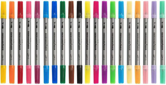 Eberhard Faber Neon Pastel Μαρκαδόροι Ζωγραφικής 2mm με Διπλή Μύτη, Πλενόμενοι, Neon Σετ 10 χρώματα