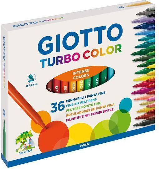 Giotto Turbo Color Drawing Markers 2.8mm Thin Set 36pcs
