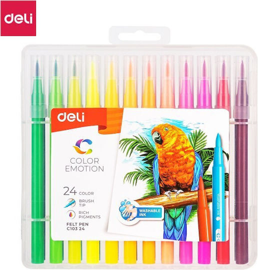Deli Color Emotion Μαρκαδόροι Ζωγραφικής 8mm με Διπλή Μύτη, Πλενόμενοι Σετ 12 χρώματα