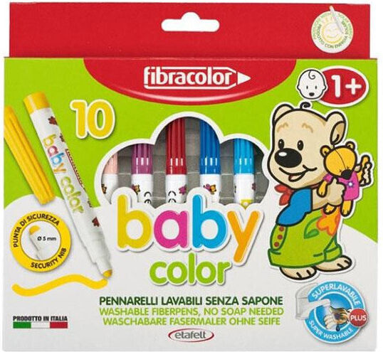 Fibracolor Baby Color 2+ Waschbare Zeichenmarker Set 10Stück