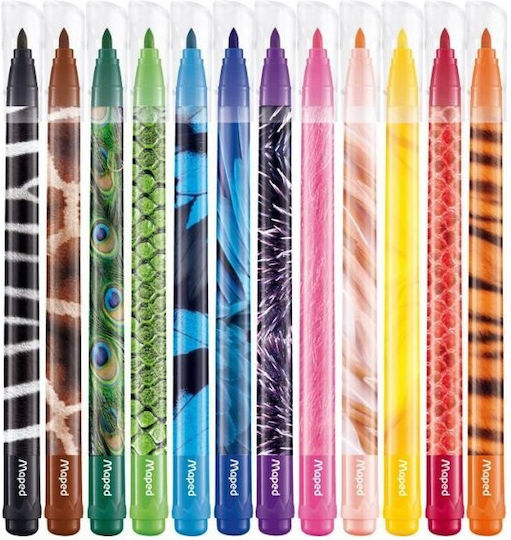 Maped Color'Peps Animals Waschbar Zeichenmarker Dünne Set 12Stück 845403