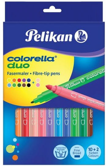 Pelikan Colorella Duo Drawing Markers 1mm Thin Double Tip Set 10pcs (10 Packages)