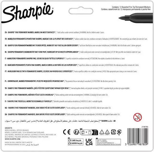 Sharpie Markere de Desen 0.9mm Set 12buc