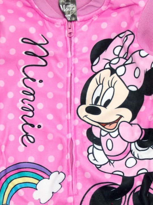 Disney Kids Onesie Pyjamas Winter Fleece Pink