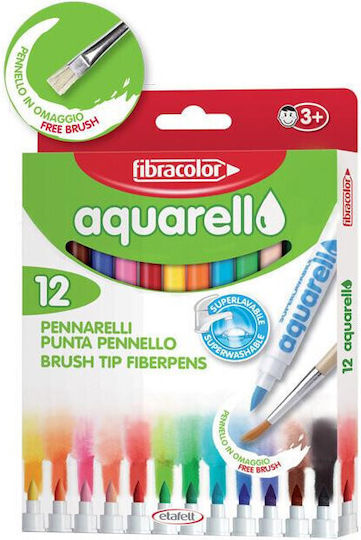 Fibracolor Aquarell Washable Drawing Markers Set 12pcs