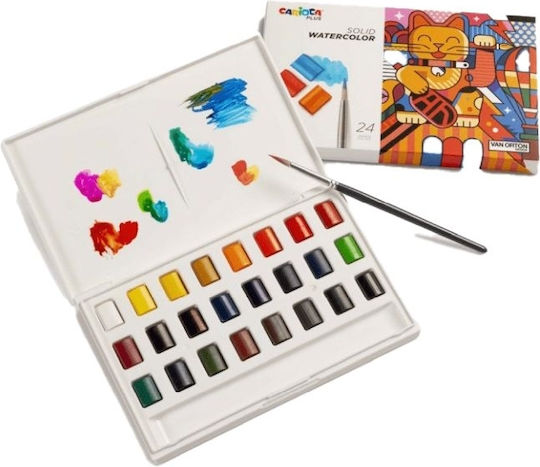 Carioca Set Acuarele Multicolore cu Pincel 24buc