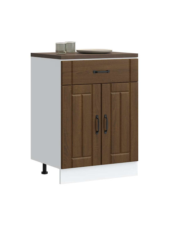 Lucca Шкаф за Мивка Brown Oak 60x46x81.5бр