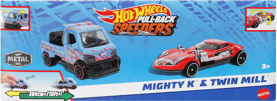 Hot Wheels Toy Car Pull Back Pull-Back Speeders Mighty K Twin Mill for 3++ Years