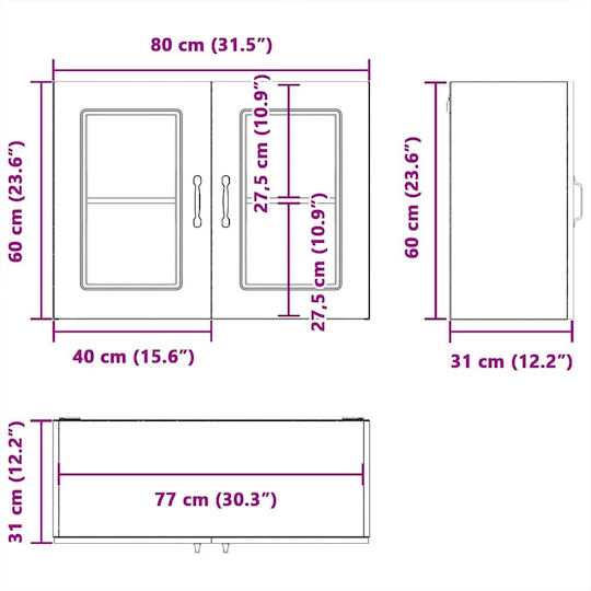 Kalmar Sonoma Oak 80x31x60buc