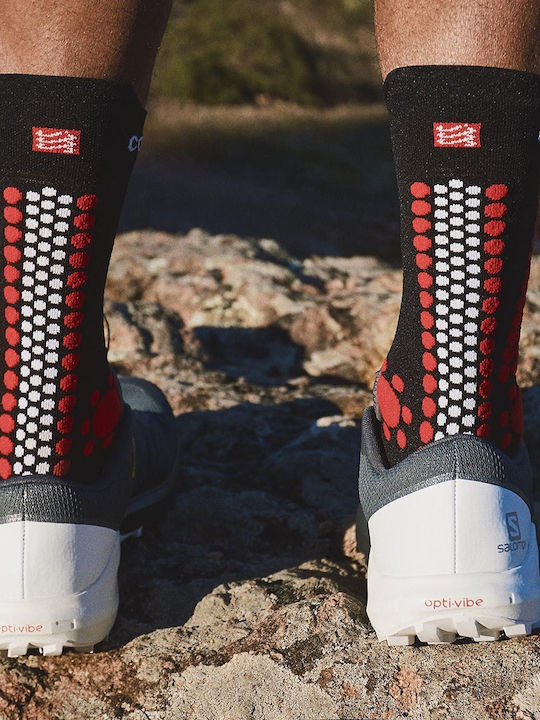 Compressport Pro Racing Socks V4.0 High Trail Running Κάλτσες Μαύρες 1 Ζεύγος