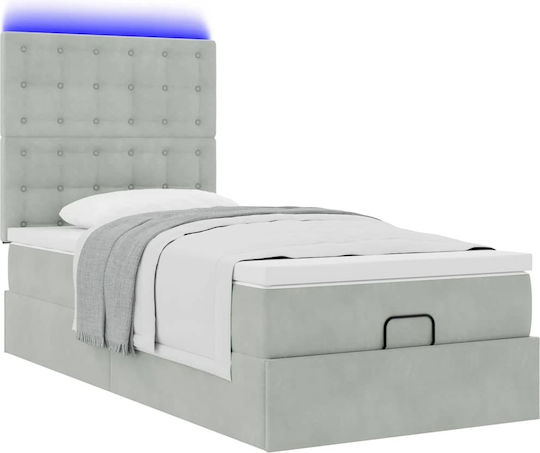 Κρεβάτι King Size με Αποθηκευτικό Χώρο & Στρώμα 190x190cm Ανοιχτό Γκρι Κρεβάτι King Size με Αποθηκευτικό Χώρο & Στρώμα 190x190cm Ανοιχτό Γκρι