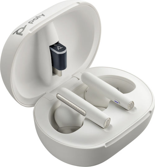 HP Poly Voyager Free 60/60+ Microsoft Teams Certified In-ear Bluetooth Handsfree Căști cu Carcasă de Încărcare Alb