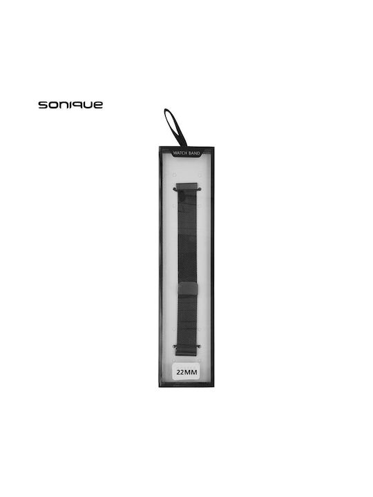 Sonique Λουράκι Ανοξείδωτο Ατσάλι Μαύρο (Samsung, Huawei, Amazfit, Xiaomi, Honor)