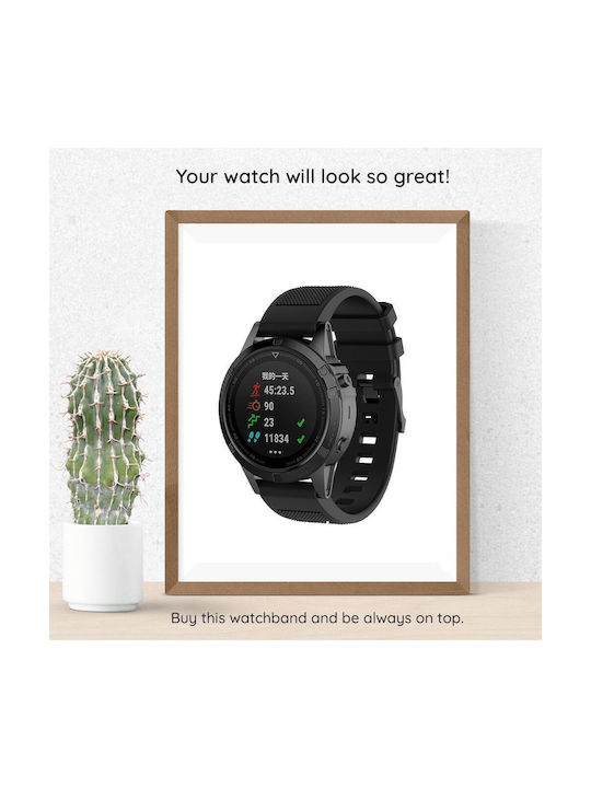Techsuit Watchband Quickfit 20mm W058 Λουράκι Σιλικόνης Μαύρο (Garmin Instinct 2S)