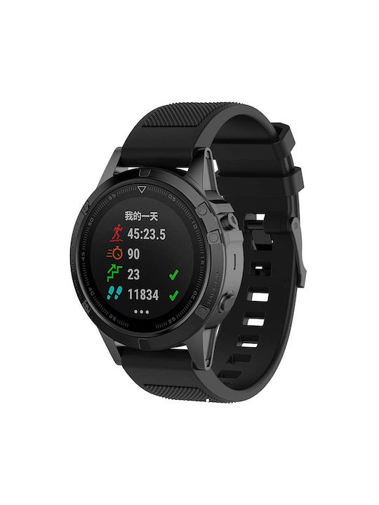 Techsuit Watchband Quickfit 20mm W058 Λουράκι Σιλικόνης Μαύρο (Garmin Instinct 2S)