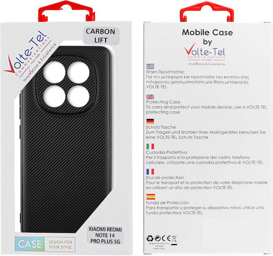 Volte-Tel Carbon Lift Back Cover Σιλικόνης Μαύρο (Redmi Note 14 Pro+)
