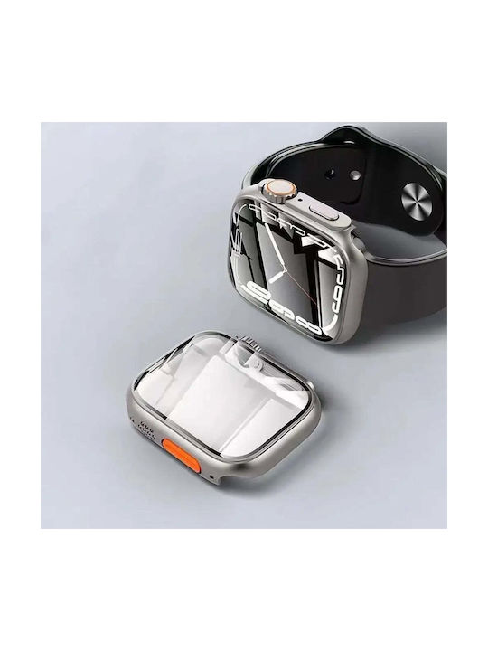 Tech-Protect Defense360 Plastic Case with Glass Black / Orange for Apple Watch 45mm