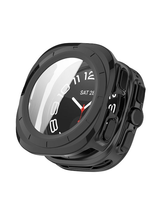 Tech-Protect DEFENSE360 Plastic Case with Glass in Black color for Samsung Galaxy Watch Ultra (47mm)