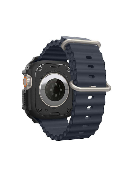 Spigen Rugged Armor Θήκη Σιλικόνης σε Μαύρο χρώμα για Apple Watch Ultra 49mm