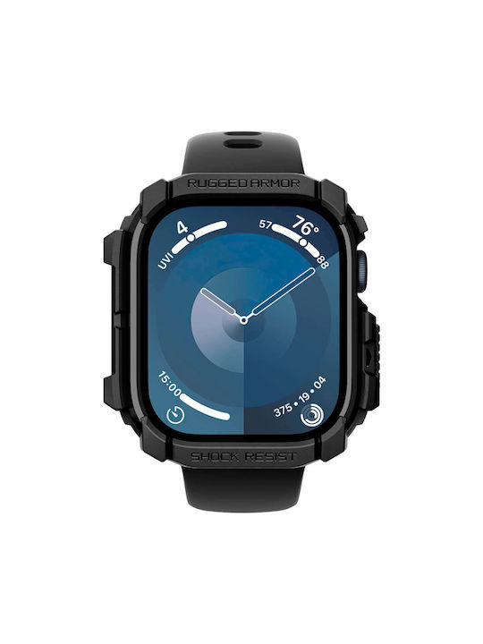 Spigen Rugged Armor Silicone Case in Black color for Apple Watch 42mm