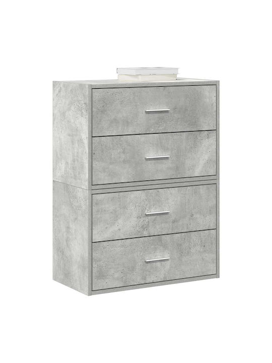 Vidaxl Cabinets 2 Drawers 2 pcs Concrete Gray 60x31x40cm Gray
