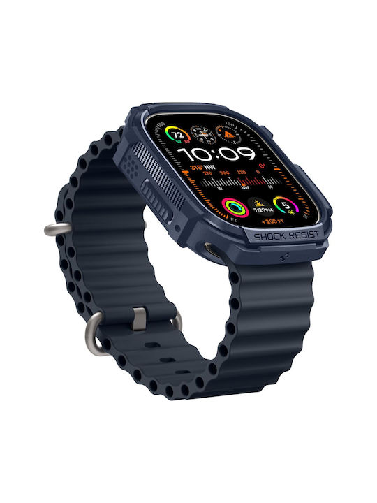 Spigen Rugged Armor Θήκη Σιλικόνης σε Μπλε χρώμα για το Apple Watch Ultra 1 / 2 (49 mm)