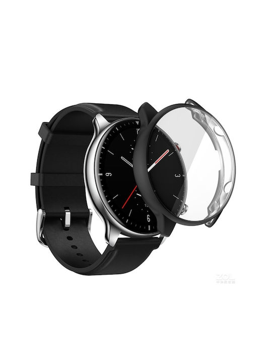 Carcasă de Silicon cu Sticlă în culoarea Negru pentru Amazfit GTR 2