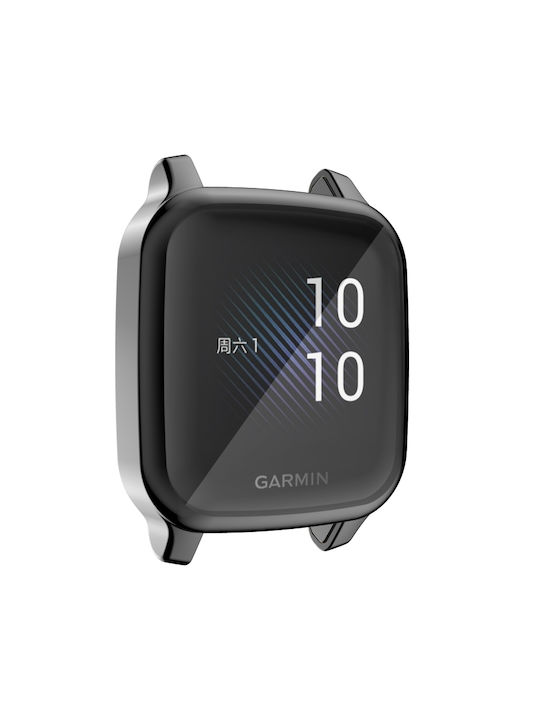 Силиконов Калъф със Стъкло в Черен цвят за Garmin Venu Sq