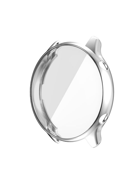 Carcasă de Silicon cu Sticlă în culoarea Argintiu pentru Amazfit GTR 2 Carcasă de Silicon cu Sticlă în culoarea Argintiu pentru Amazfit GTR 2