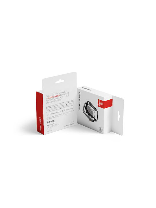 Crong Hybrid Plastikhülle mit Glas Carbon für Apple Watch 45mm