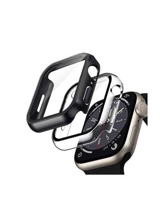 Crong Hybrid Plastikhülle mit Glas in Transparent Farbe für Apple Watch 44mm