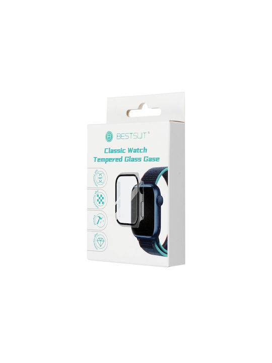 Bestsuit Carcasă de Plastic cu Sticlă în culoarea Gri pentru Apple Watch 45mm