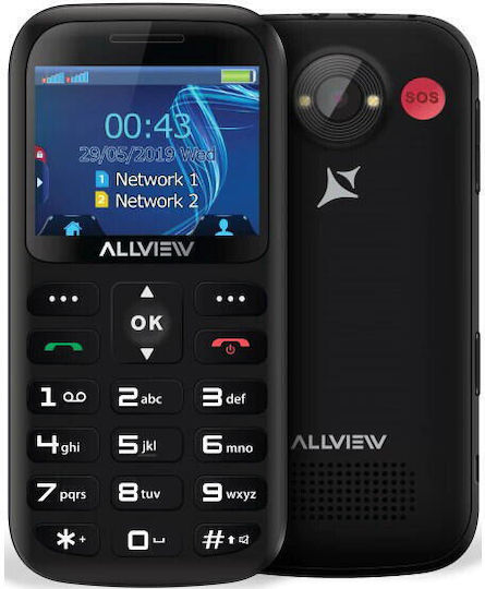 Allview D2 Senior Dual SIM Telefon Mobil Cu Butoane Mari Engleză Negru