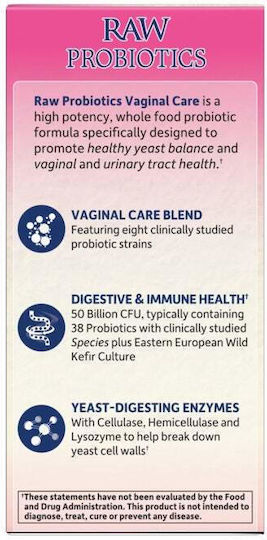Garden Of Life Raw Probiotics Vaginal Care Συμπλήρωμα με Προβιοτικά 30 φυτικές κάψουλες