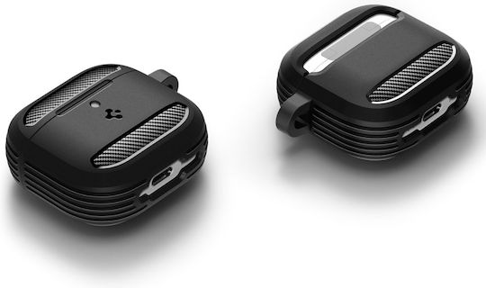 Spigen Rugged Armor Калъф с кука в Черен цвят за Apple AirPods 4