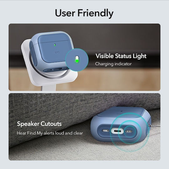 ESR Orbit Halolock Magsafe Hülle Silikon in Blau Farbe für Apple AirPods 4