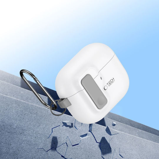 Tech-Protect Калъф с кука в Бял цвят за Apple AirPods 4