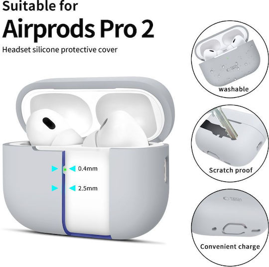 Tech-Protect Case Silicone in Gray color for Apple AirPods Pro