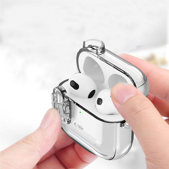 Tech-Protect Slim Hook Hülle Kunststoff mit Haken Clear für Apple AirPods 4