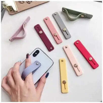 Hurtel Self-adhesive Finger Holder With Zipper Telefon mobil în culoarea Violet