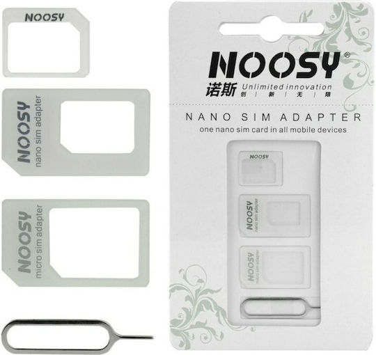 Noosy Nano Sim Micro SIM Adapter in White color