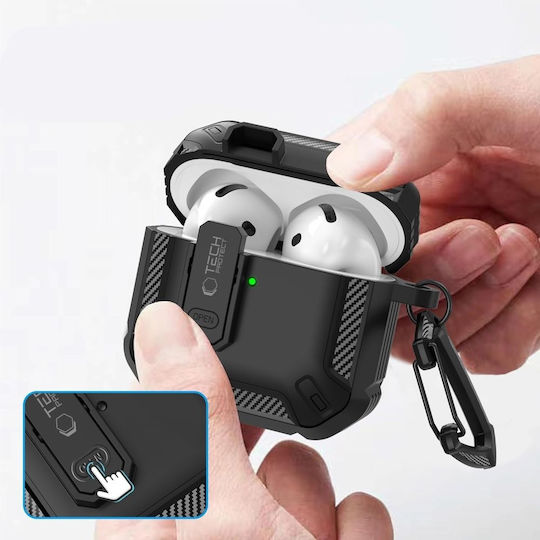 Tech-Protect Carbonox Θήκη σε Μαύρο χρώμα για Apple AirPods 4