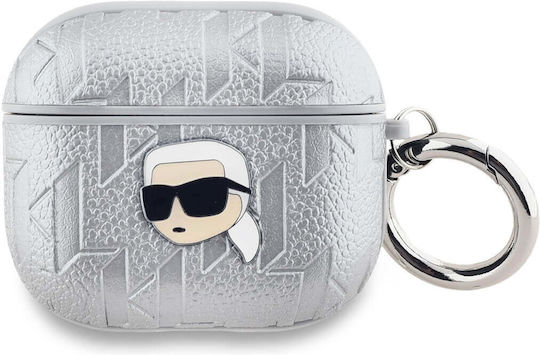 Karl Lagerfeld Karl Head Калъф в Сребрист цвят за Apple AirPods 3